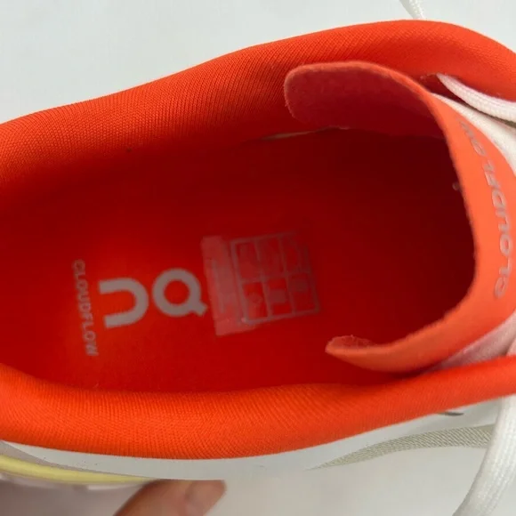 ON Cloud Women’s 11 Cloudflow 4 White Hay Orange  Running Sneaker Tennis Shoes - Picture 12 of 12